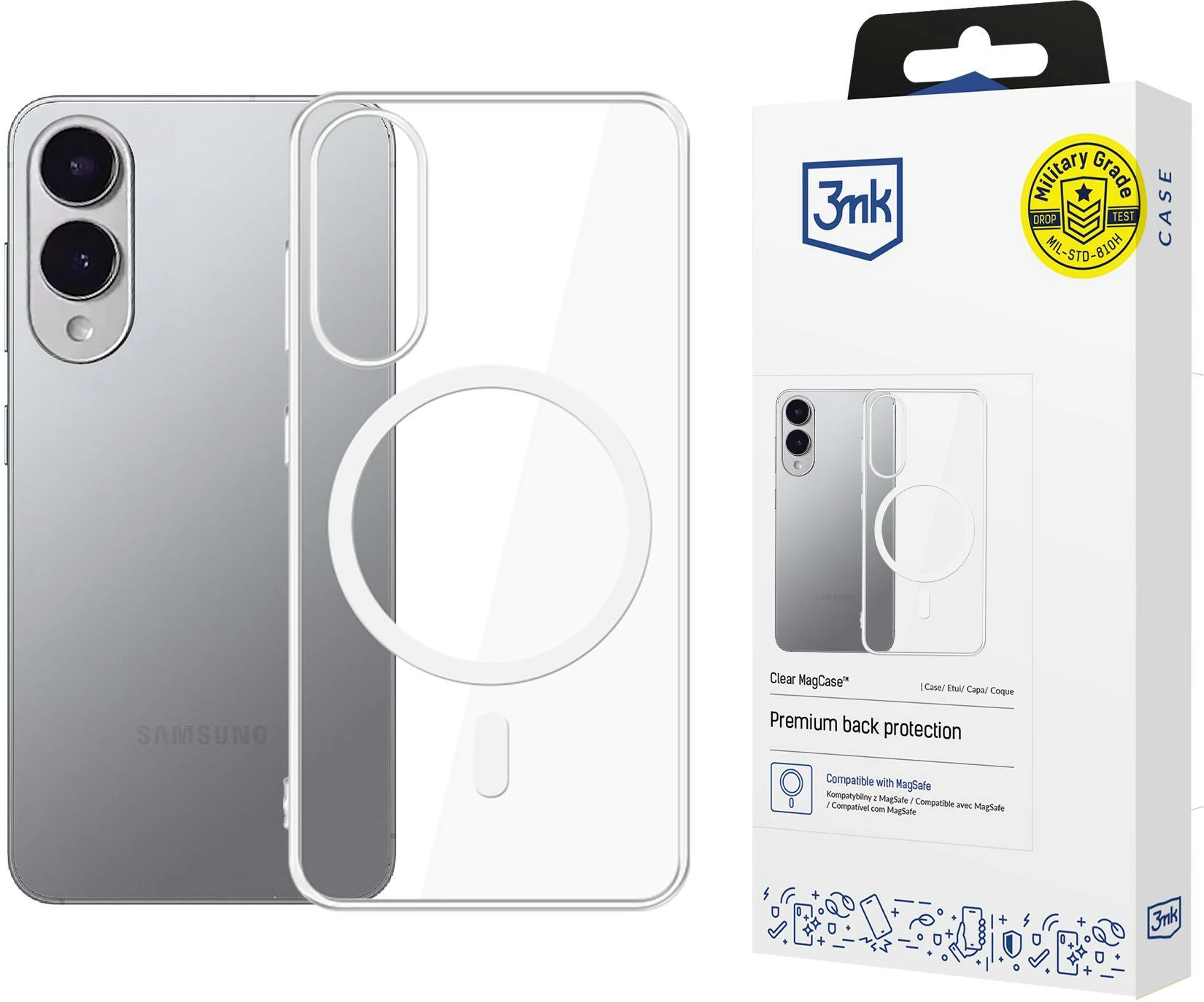 Mbështjellës 3mk Clear MagCase për Samsung Galaxy S25 Edge, transparent