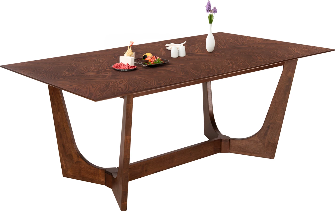 Tavolinë ngrënieje RIMER, MDF me furnir druri frashëri, ngjyrë arre, 220x100x75H cm