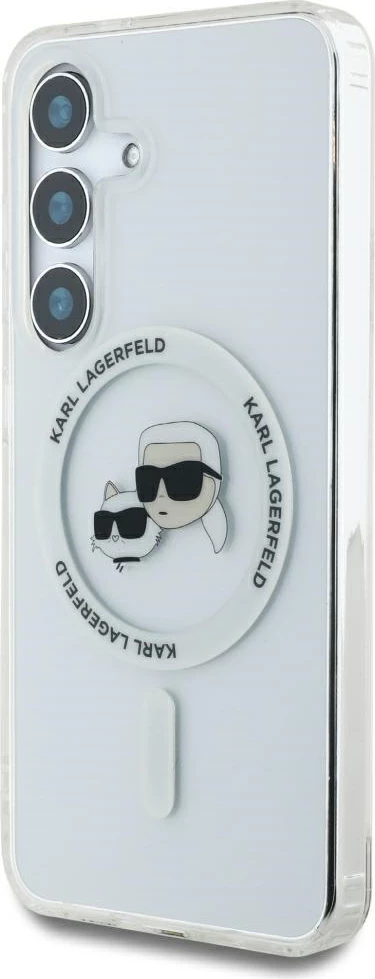 Mbështjellës Karl Lagerfeld për Samsung Galaxy S25, MagSafe, i bardhë