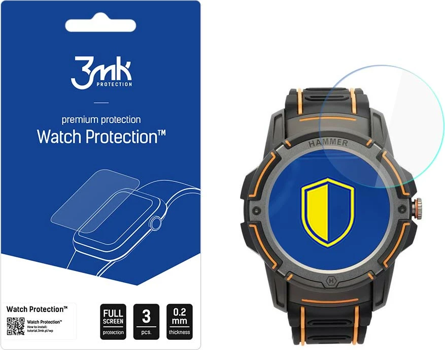 Xham mbrojtës për orë të mençur 3mk Protection Watch Protection FlexibleGlass për Hammer Watch Plus, 0.2 mm