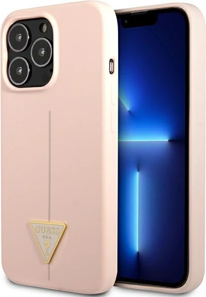 Mbështjellës Guess GUHCP13LSLTGP për iPhone 13/13 Pro 6.1", silikon, rozë