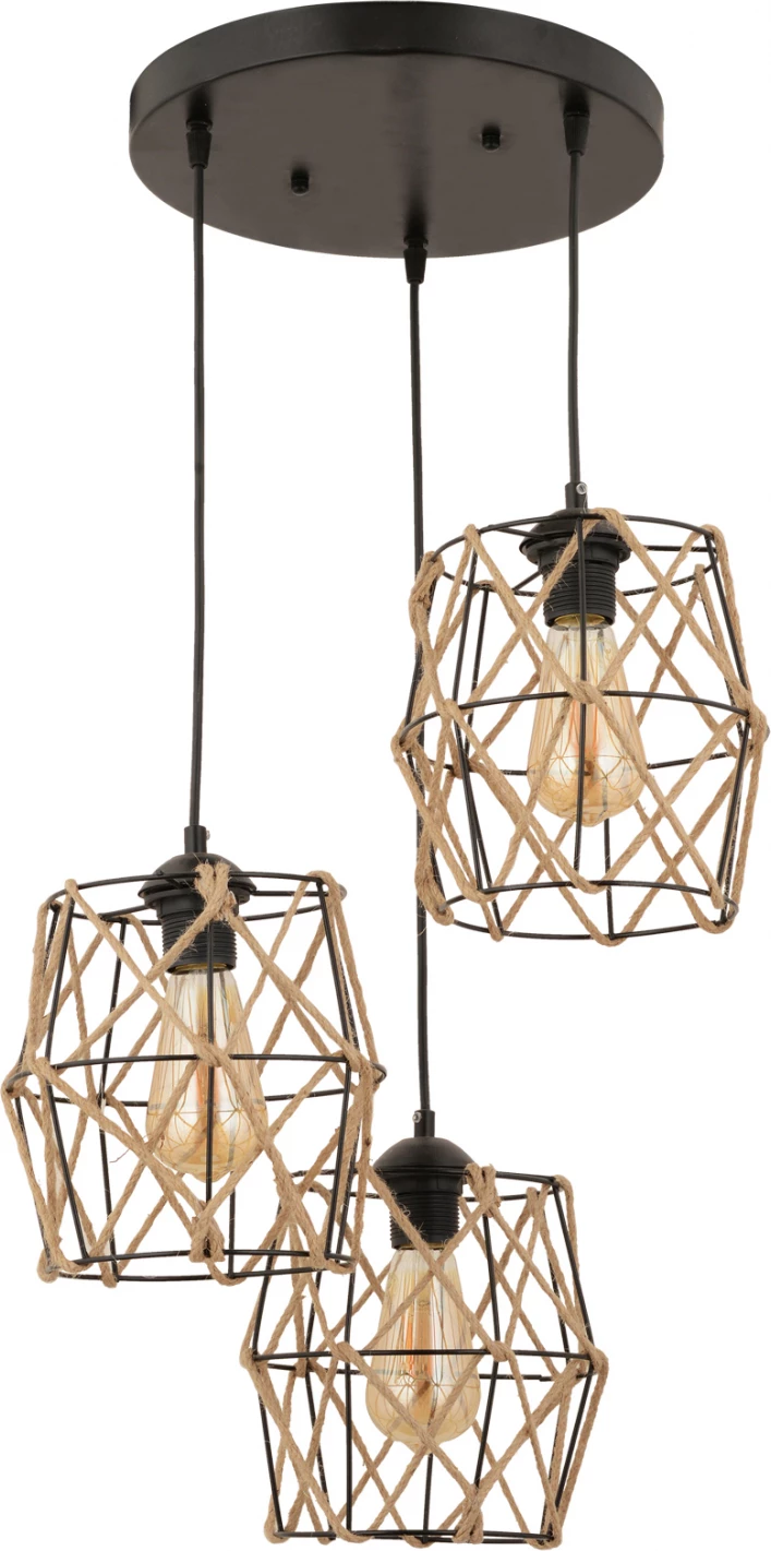 Llambë varëse 3-dritare metalike e zezë FH7430.01 40x90 cm