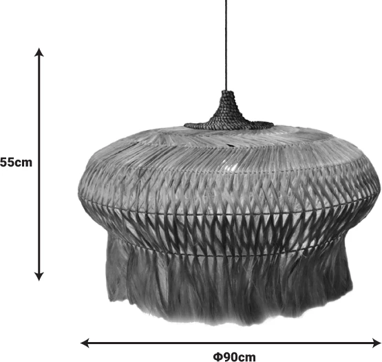 Llambë tavani Pozarne Inart dru abaca, ngjyrë natyrale, D90x55cm