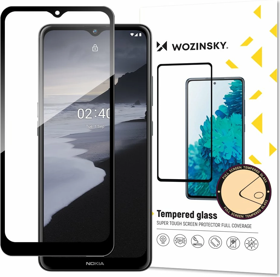 Mbështjellës xhami i temperuar Wozinsky Full Glue për Nokia 2.4, i zi