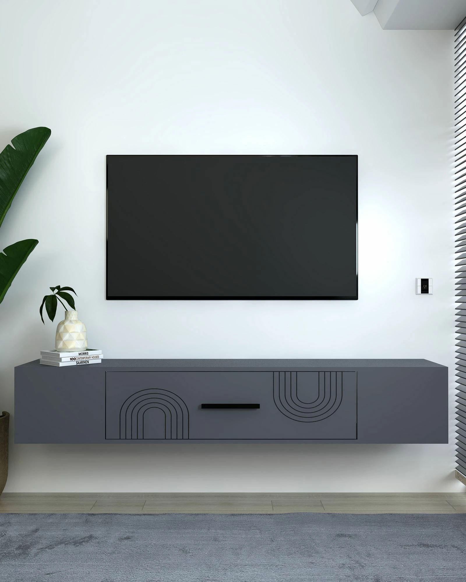 Komodë TV Skye Decor, anthracite, Kodaks L2