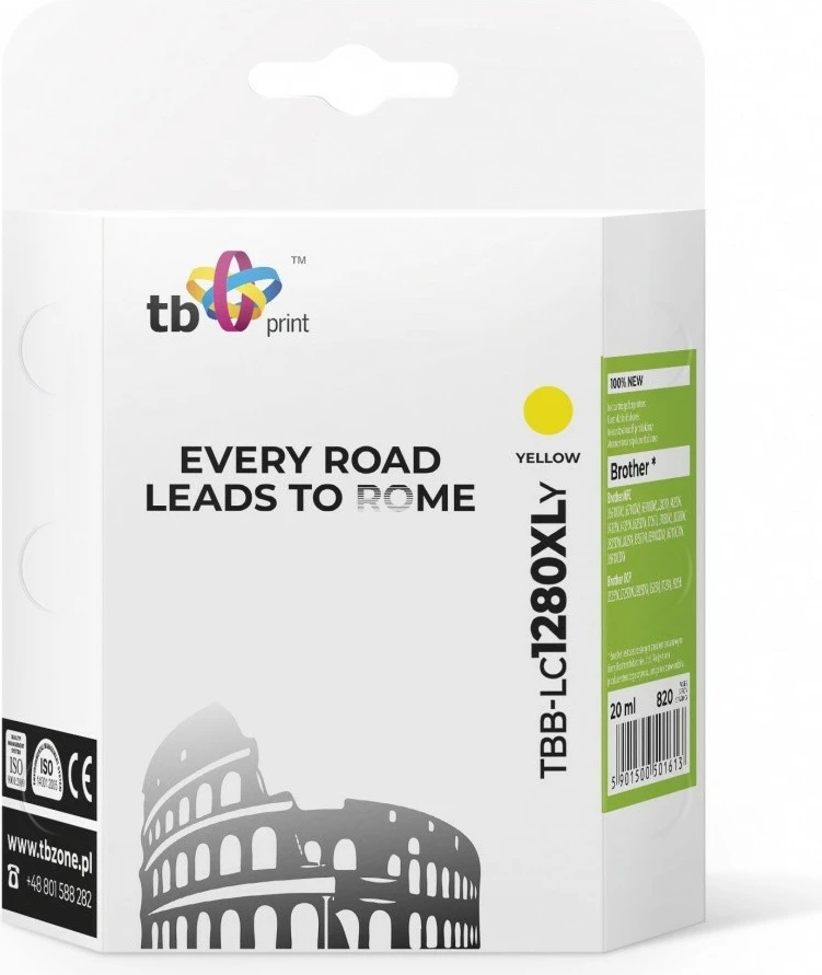 Toner TB Print TBB-LC1280XLY, për Brother, Yellow, 20ml