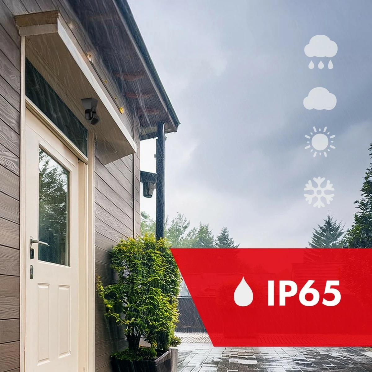 Sensor lëvizjeje PIR, Maclean, MCE201 B/B, 12 m 180° IP65 220-240V AC, e zezë