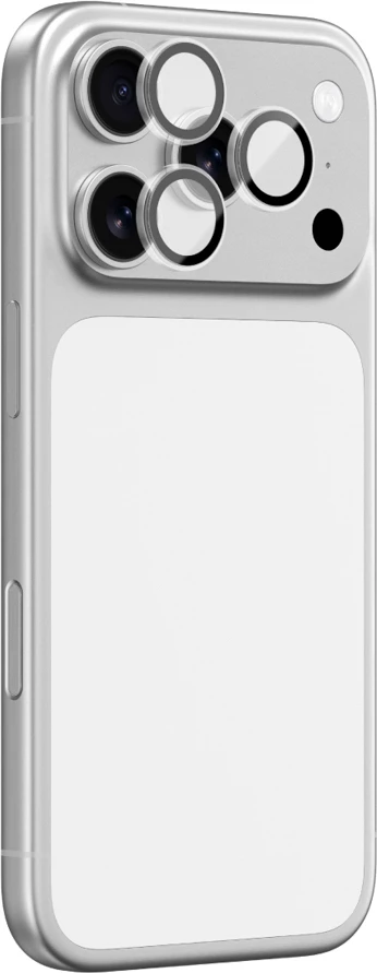 Mbrojtës xhami safiri AmazingThing për kamerë, iPhone 17 Pro / Pro Max, kornizë e zezë