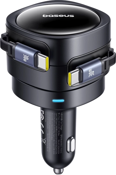 Karikues veture Baseus Enjoyment Max me 2 kabllo USB-C, 60W, Zi