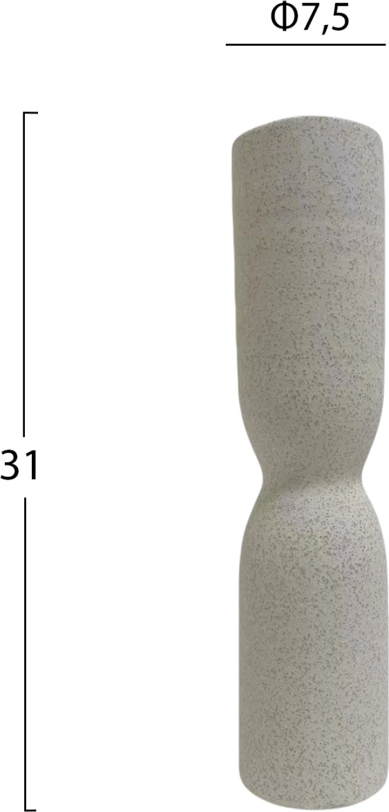 Dekor qeramike për tavolinë, skepter, FH4615.01, ngjyrë e bardhë e zbehtë me kristalizim, Φ7.5x31H cm