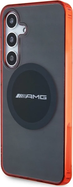 Mbështjellës Mercedes AMG Transparent Bicolor MagSafe për Samsung Galaxy S24, zi