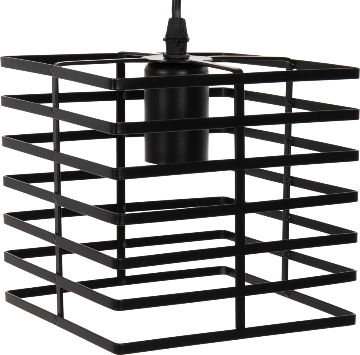 Llambë varëse tavani, kapak metali i zi, FH4131, 16x16x124H cm