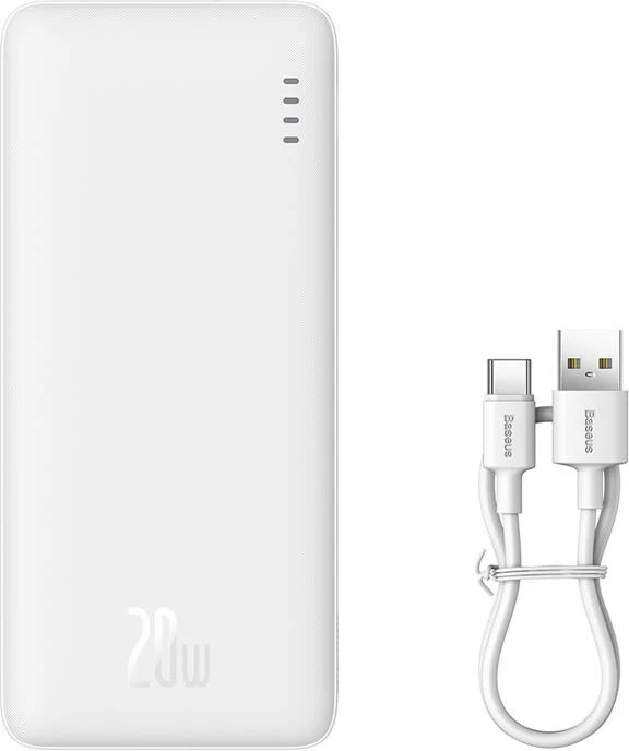 Powerbank Baseus Airpow 10000mAh, 20W, i bardhë