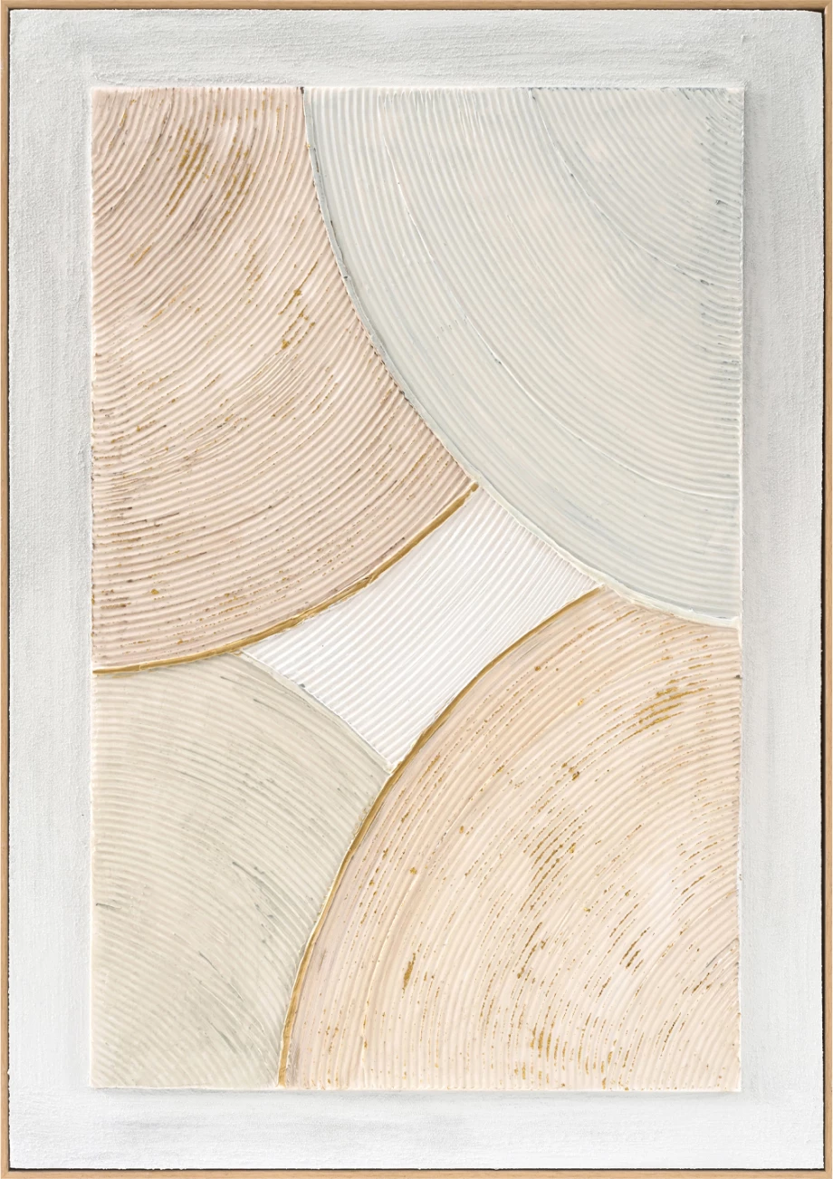 Pikturë muri 3D FH4554 me kornizë PS ngjyrë bezhë, forma të lakuara, 72x5x102 cm