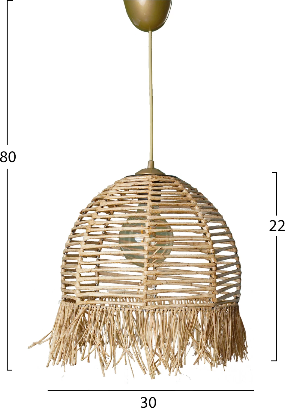 Llambë varëse për tavan, bambu dhe dru, FH7371, 30x30x80 cm