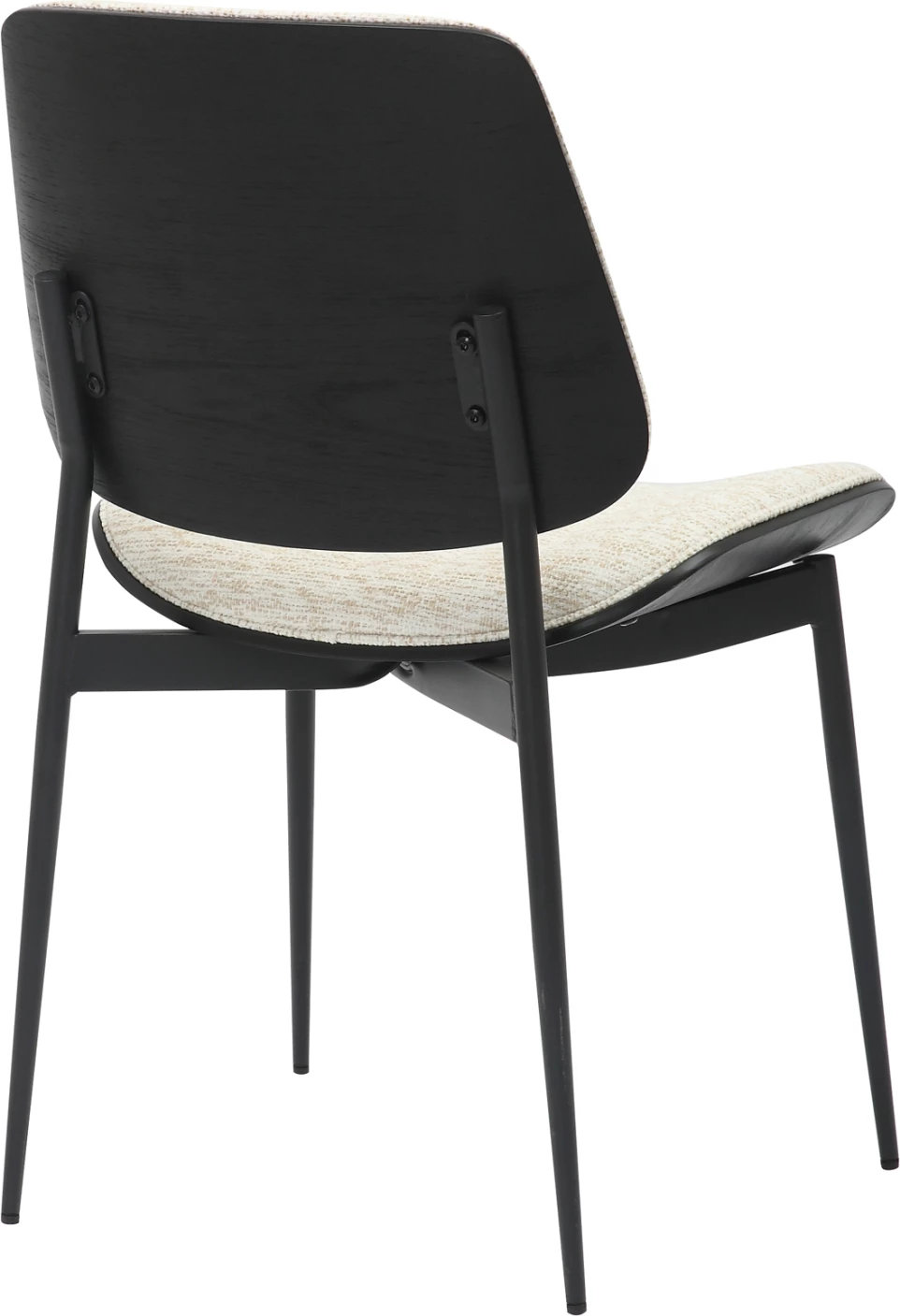 Karrige për ngrënie CONTI FH9983.02, metal i zi & dru i përpunuar, pëlhurë e kremtë, 48.5x56x82.5 cm, set prej 2 copash