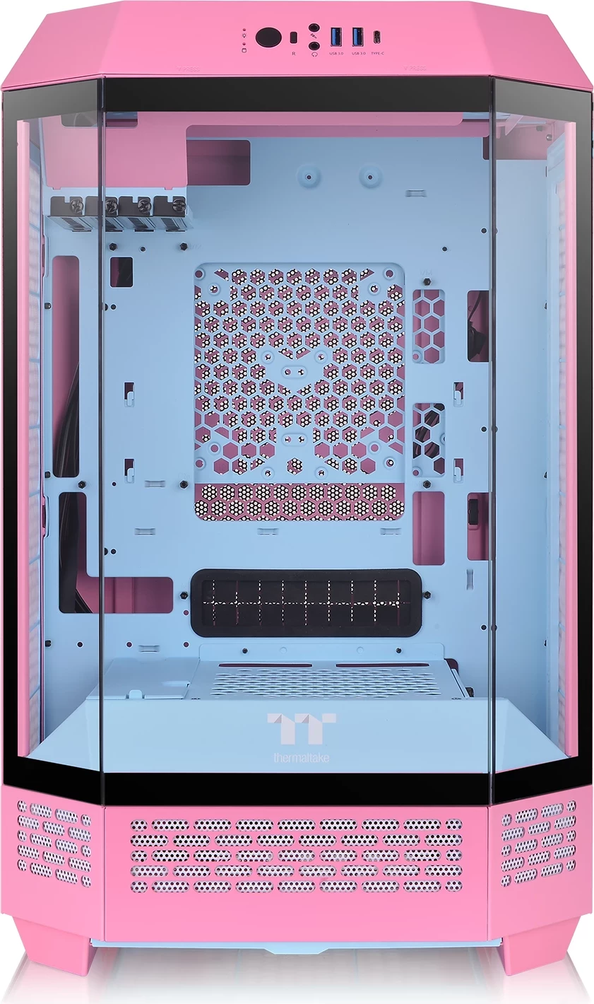 Kasë Thermaltake The Tower 300, Bubble Pink, Micro Tower, xham i temperuar