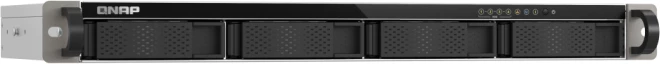 Server NAS QNAP TS-433eU për 4 disqe, 1U rack, 4GB RAM, 2x 2.5GbE, i zi