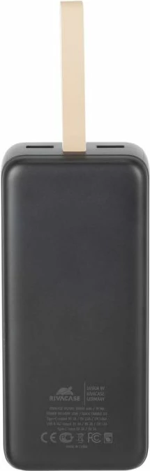 Powerbank RIVACASE VA2585 30000mAh 20W QC 3.0/PD 3.0 me LCD, gri e errët