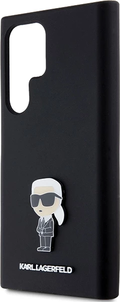 Mbështjellës Karl Lagerfeld Silicone Ikonik Metal Pin për Samsung Galaxy S24 Ultra, i zi