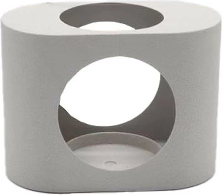 Mbajtës qirinjsh tealight, metal dhe xham, i bardhë, 18x10x13.3 cm