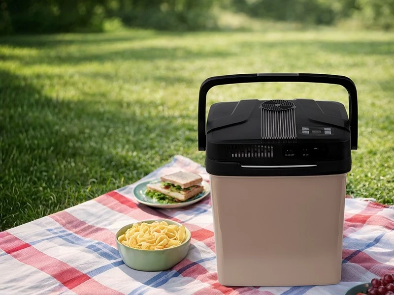 Frigorifer turistik Lafe ChillBox, 26L, elektronik, wireless, beige