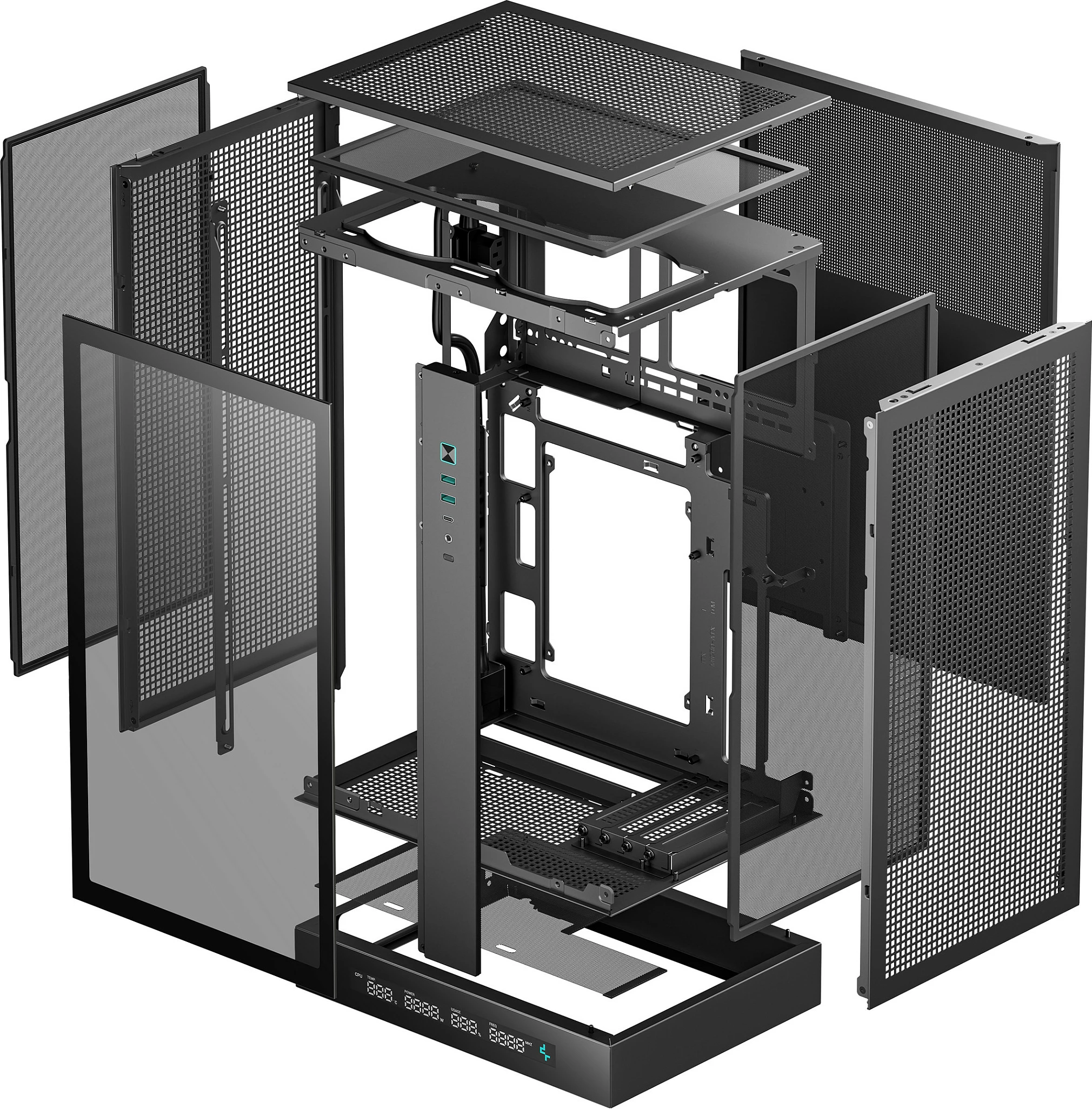 Kasë Deepcool CH270 DIGITAL mini tower, xham i temperuar, e zezë