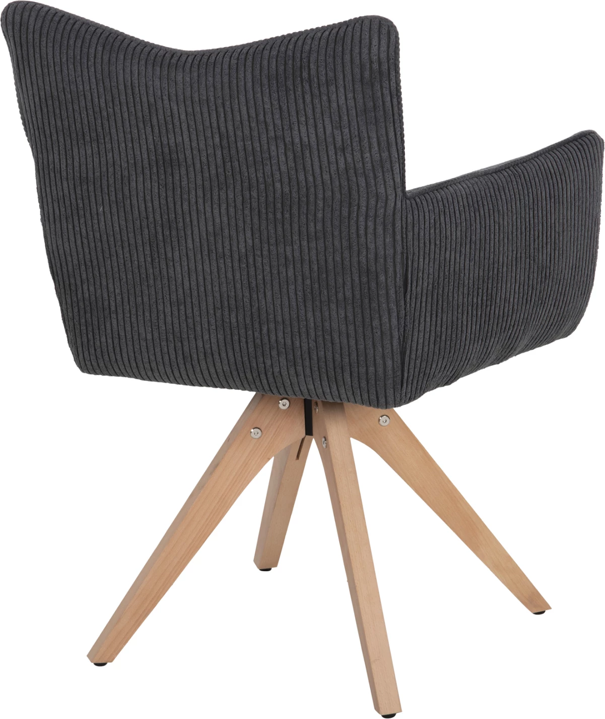 Karrige ngrënieje me krahë QUILL FH9843.03, pëlhurë gri, këmbë druri ahu, 61x57,5x91H cm., set prej 2 copë