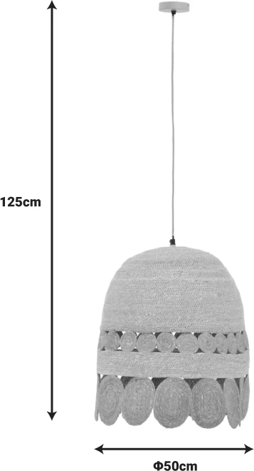 Llambë tavani Amide Inart E27 natyrale D50x125cm