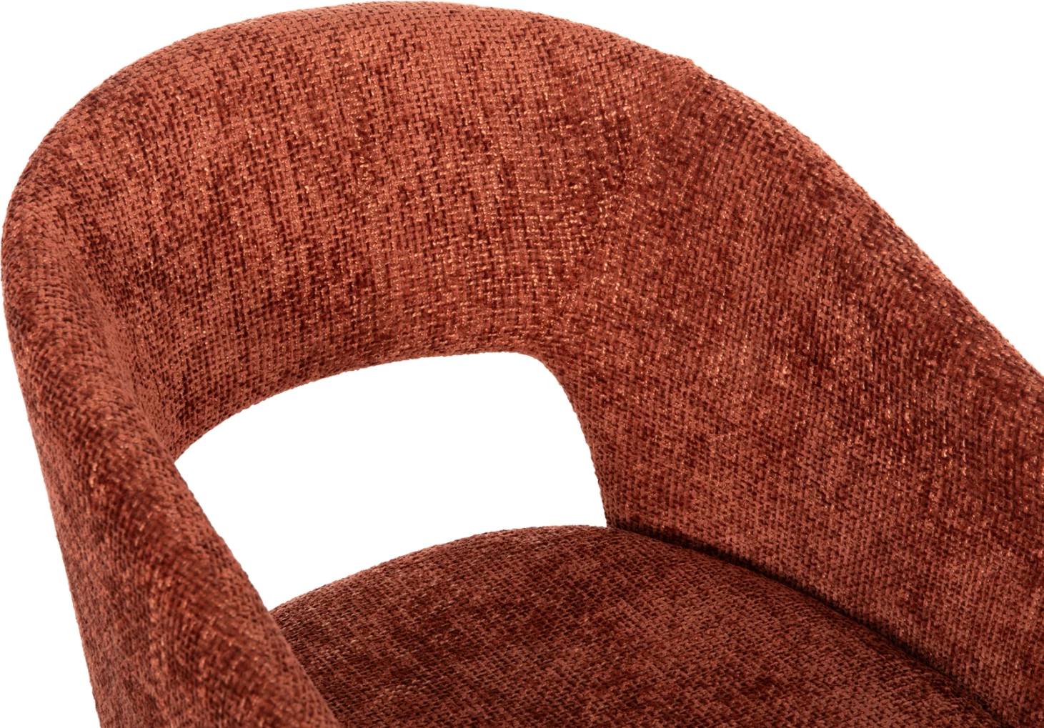 Karrige ngrënieje Empire, stof portokalli, këmbë dru ahu, ngjyrë arre, 55x54x78cm