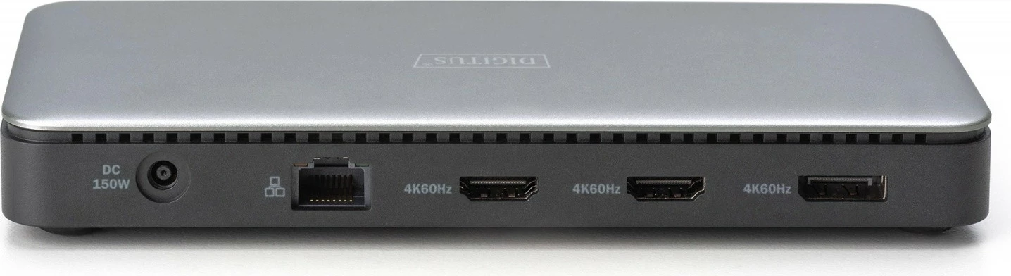Kasë docking Digitus DA-70917, 11 porta, USB Type-C, 2x HDMI, 1x DisplayPort, 4K/60Hz, 150W, Zezë/Gri