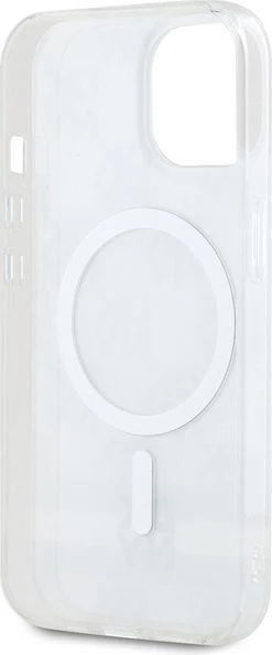 Mbështjellës DKNY IML Checkered Mono Pattern & Printed Stripes MagSafe për iPhone 15/14/13, bezhë