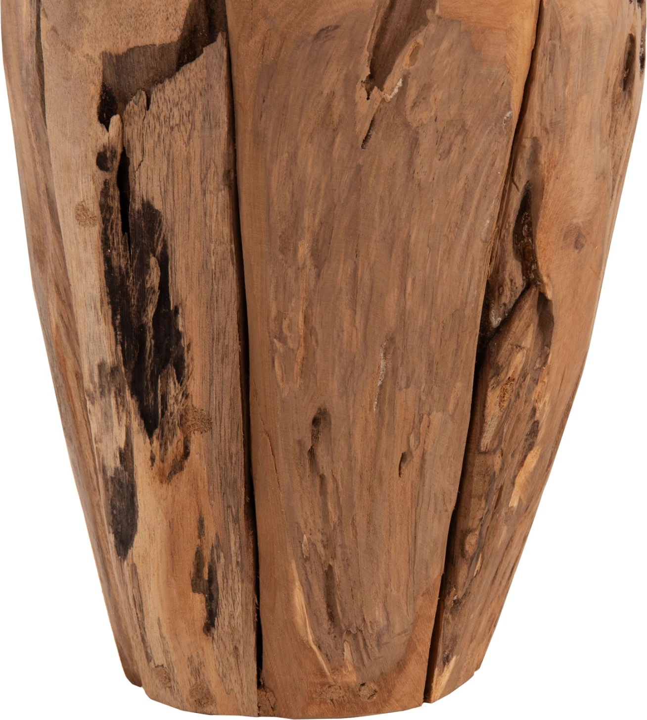 Vazo dekorative FH7917, pjesë të ricikluara druri TEAK, ngjyrë natyrale, Φ15x30H cm