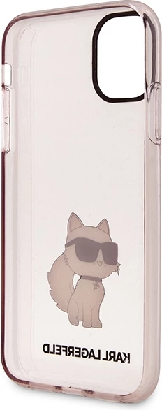 Mbështjellës Karl Lagerfeld KLHCN61HNCHTCP për iPhone 11/XR 6.1", i fortë, Choupette, rozë