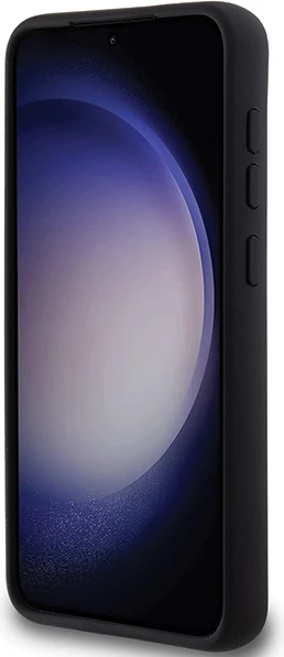 Mbështjellës Karl Lagerfeld Silicone Karl & Choupette Metal Pin për Samsung Galaxy S23+, i zi