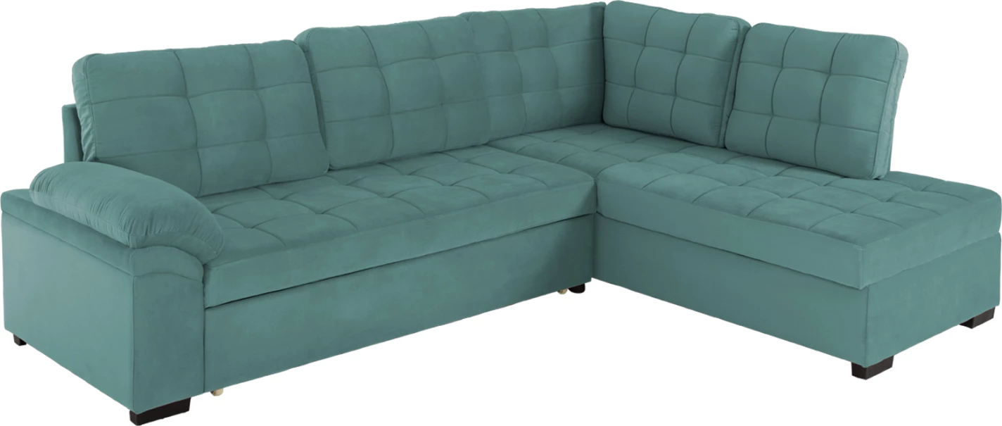 Kënd divani JADE FH3144.04R kadife jeshile deti 250x80-180x73-88Hcm