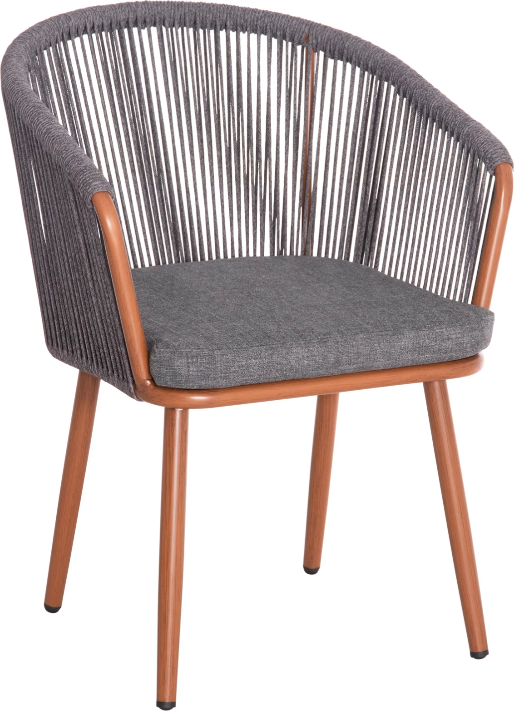 Karrige për ngrënie HARRIET FH5548.11, alumin kafe, kornizë gri, 60x62x80.5 cm, set prej 4 copash