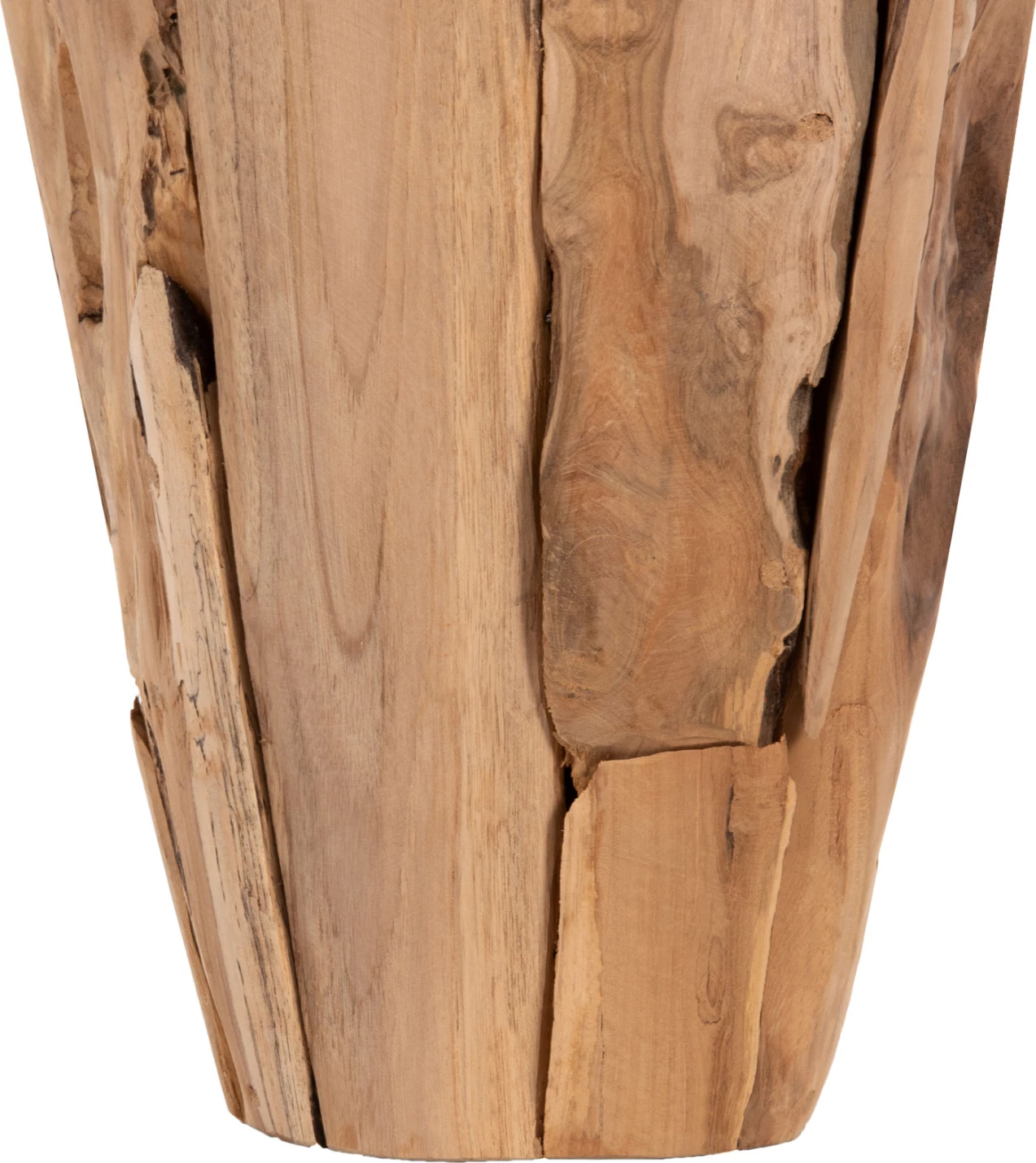 Vazo dekorative ZENIA FH7918, copa të ricikluara druri teak, ngjyrë natyrale, Φ20x40H cm