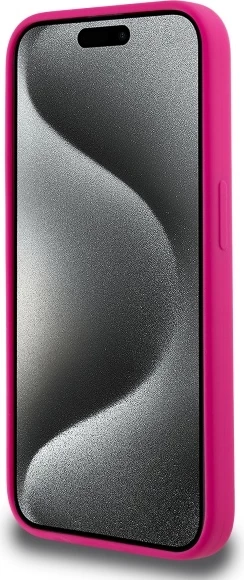 Mbështjellës Karl Lagerfeld KLHMP15LSKHPPPLF për iPhone 15 Pro 6.1", silikon, MagSafe, fuchsia