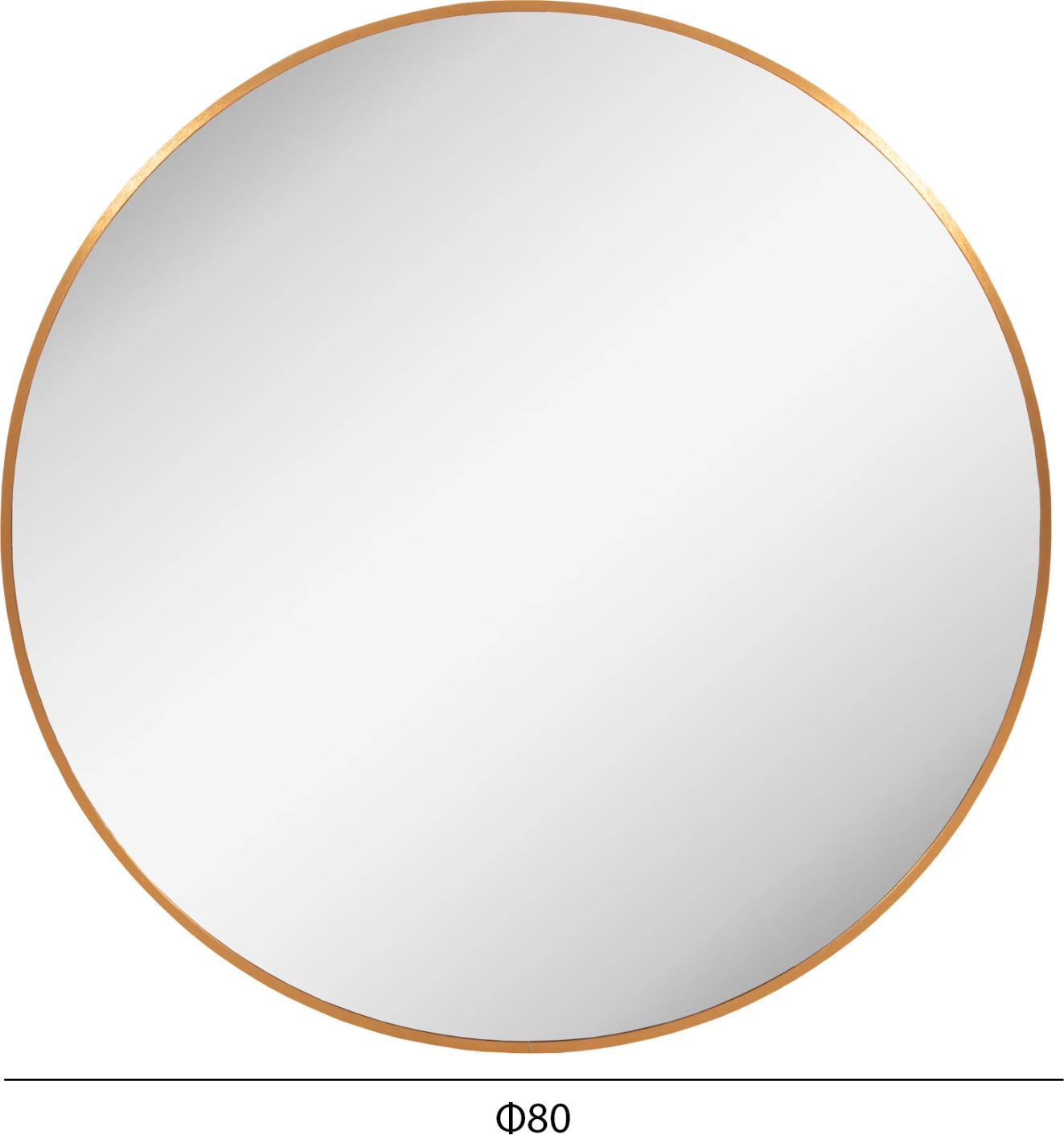 Pasqyrë muri rrethore, kornizë alumini ngjyrë ari, FH4498.30, Φ80cm