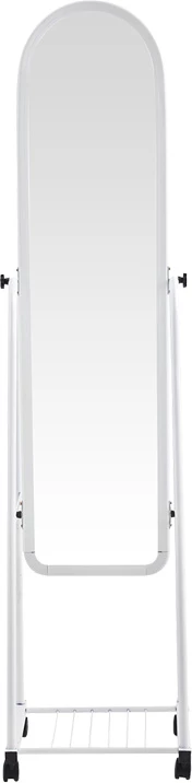 Pasqyrë e lëvizshme Lomna, kornizë plastike, raft hekuri, ngjyrë e bardhë, 38.5x37.5x160cm