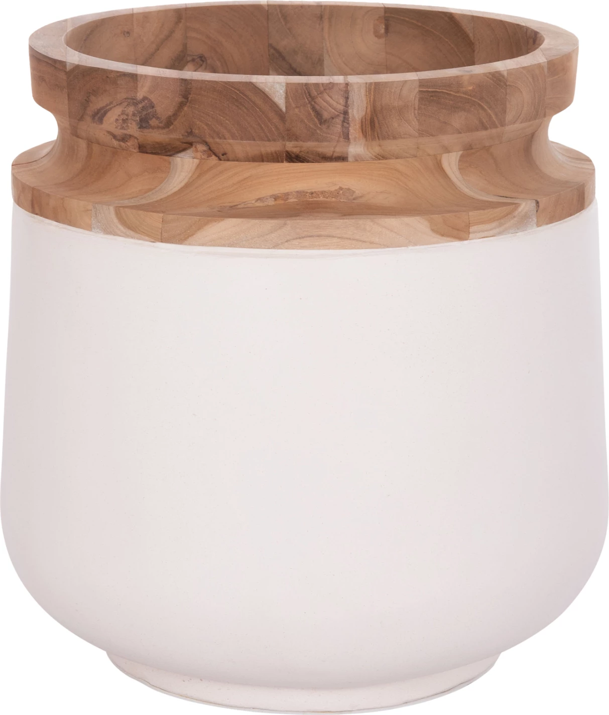 Vazo dekorative për dysheme, LINTER FH4662.02L, fibër-cement, ngjyrë e bardhë, dru tik, 41x47cm