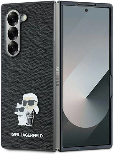 Mbështjellës Karl Lagerfeld Saffiano Metal Pin për Samsung Galaxy Z Fold 6, i zi