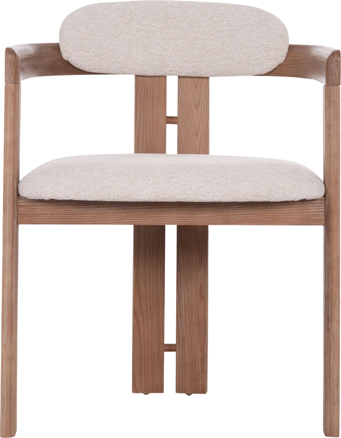 Karrige ngrënieje KALL, set prej 2 copë, tekstil bezhë, dru i bardhë mat, 56x45x73cm