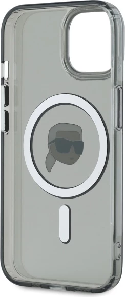 Mbështjellës Karl Lagerfeld KLHMP15SHLSKIK për iPhone 15 6.1", i fortë, MagSafe, i zi