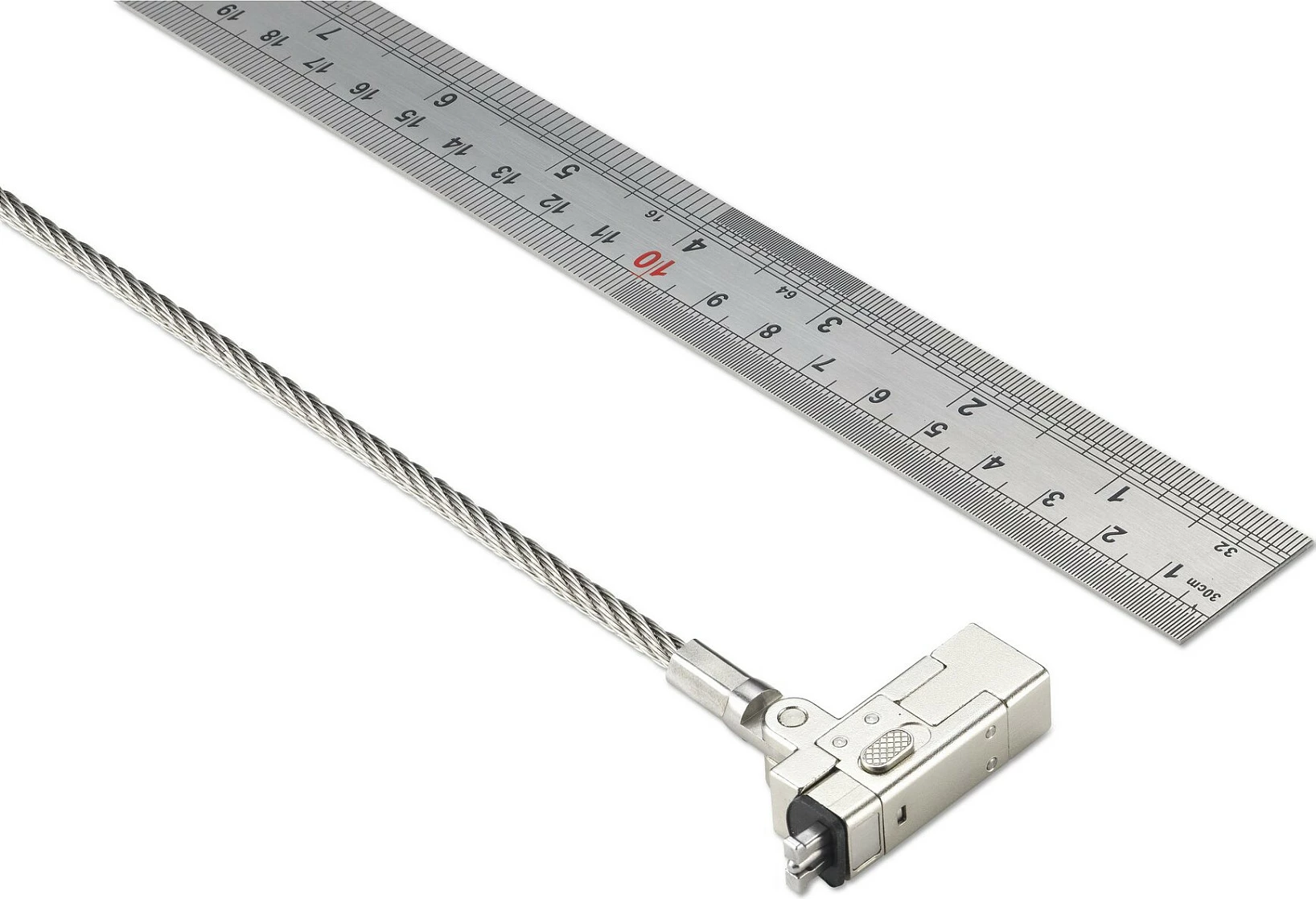 Kabëll sigurie Kensington Slim NanoSaver 2.0 EQ, 1.83m, Nano, çelës rrumbullak, çelik inox, argjendtë