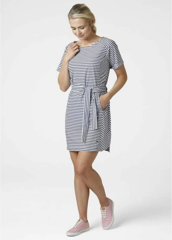 Fustan për femra Helly Hansen, me vija të bardha dhe blu deti