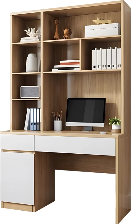 Tavolinë pune Pertin, ngjyrë bardhë-natyrale, 120x58x195cm