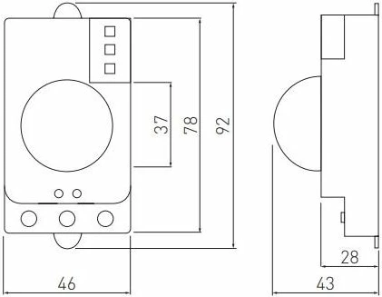 Sensor lëvizjeje me mikrovalë GTV AE-SRC812-00 360°, 220-240V, i bardhë