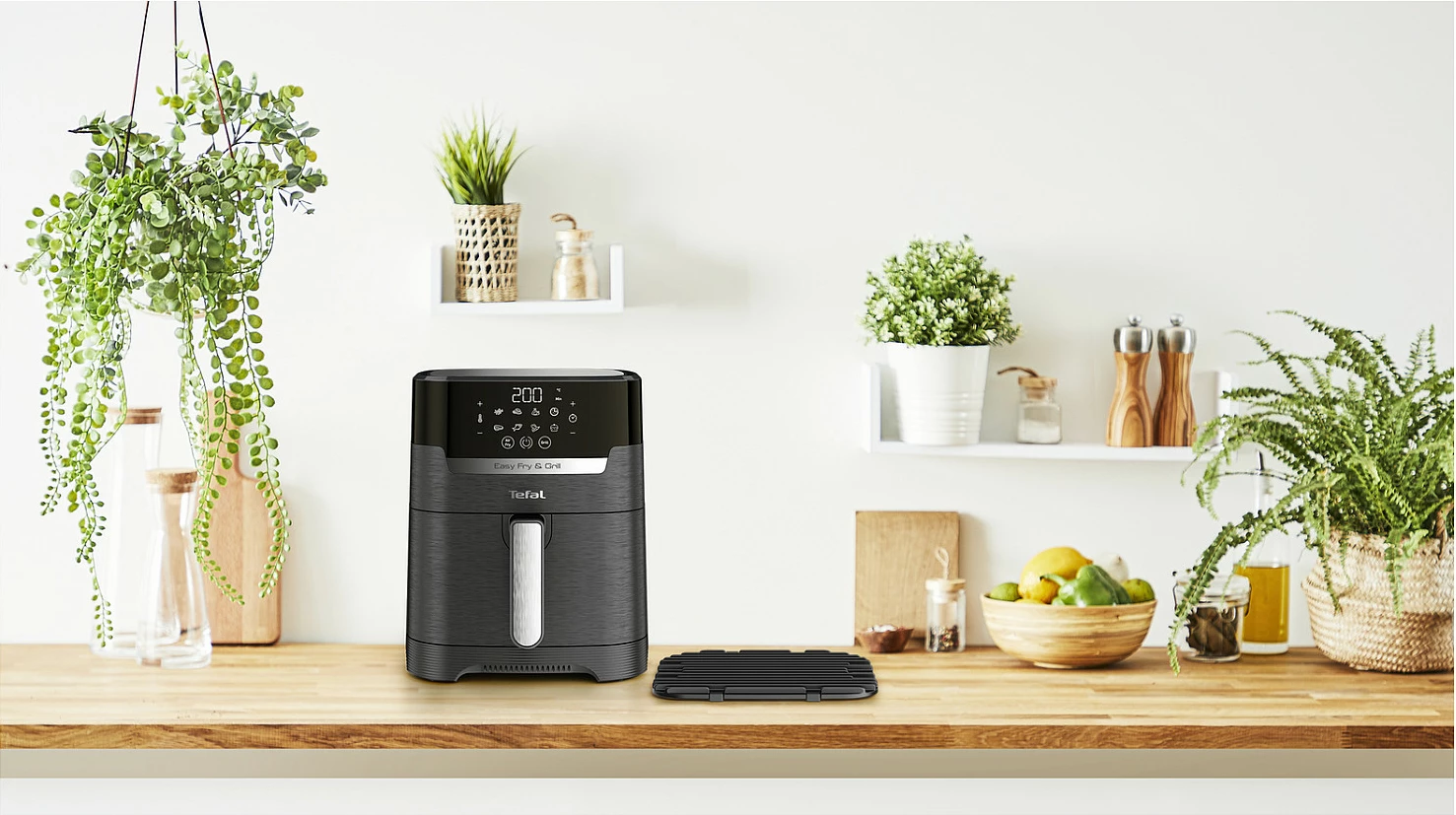 Fritezë me ajër të nxehtë Tefal Easy Fry & Grill EY5058, 4.2 L, e zezë